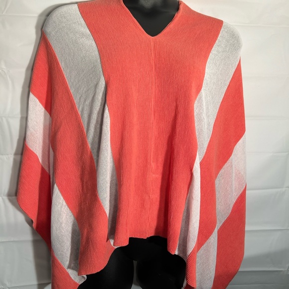 Coral and White Striped Sweater - Picture 1 of 15